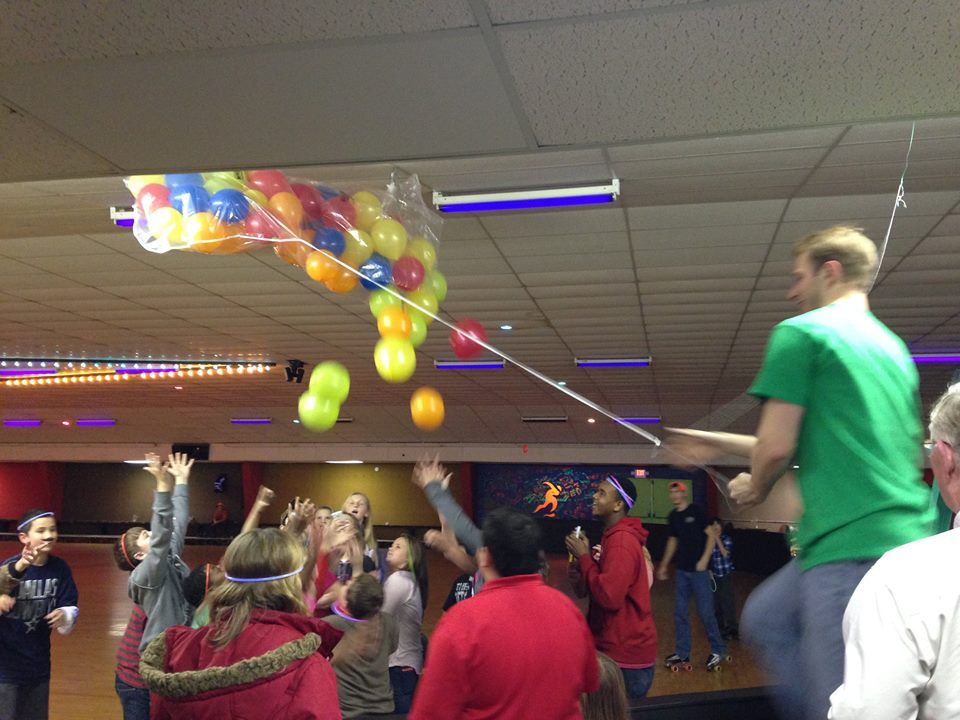 Birthday party balloons at AJ Skateworld