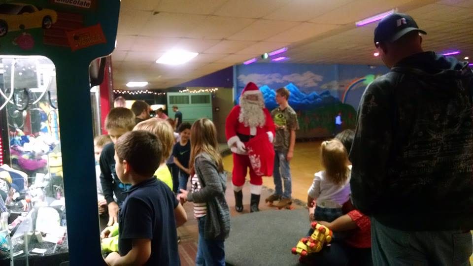 Skaters and Santa at AJ Skateworld